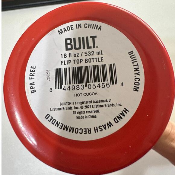 Built Insulated 18oz stainless steel Hot Cocoa  thermos w/flip top Red NWT - Picture 3 of 8